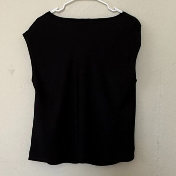 BANANA REPUBLIC BLACK SATIN SLEEVELESS  TOP size L - Picture 6 of 9